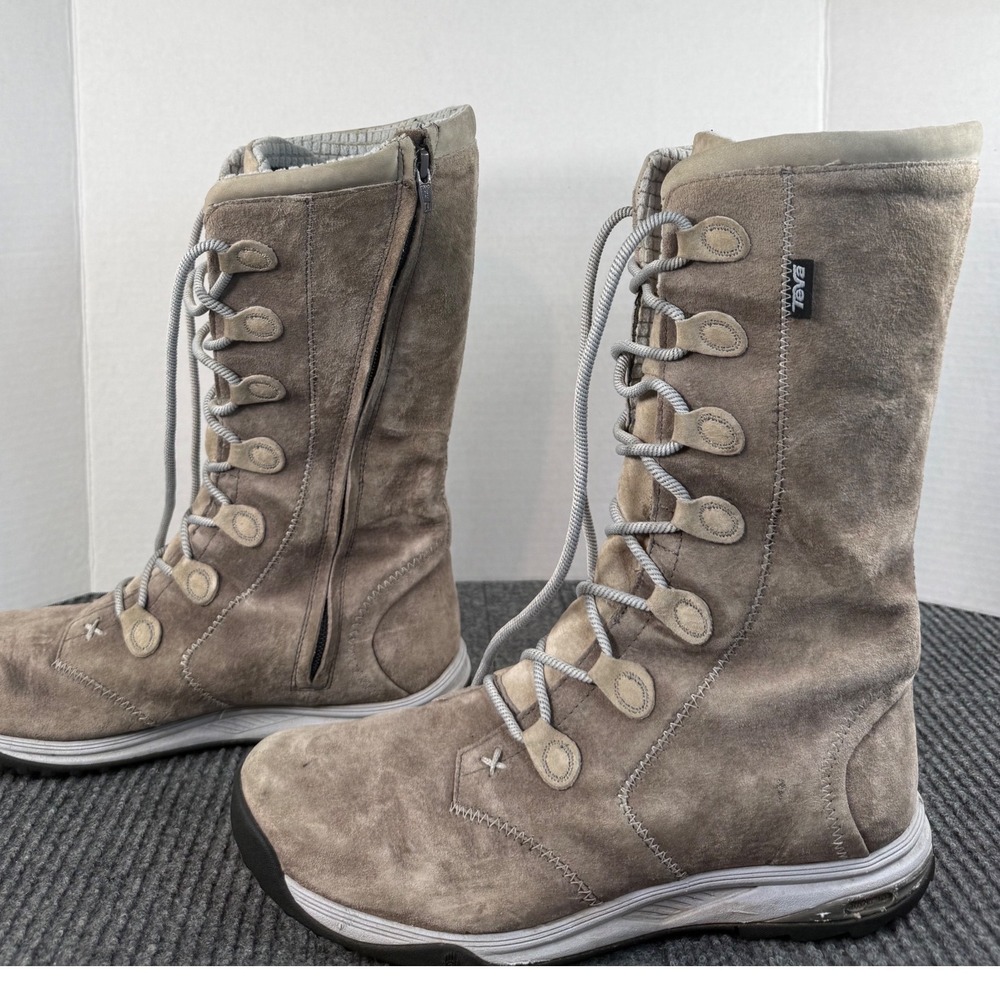Teva Jordanelle Tan Suede Thinsulate Insulated Winter Boots Womens 9 Side Zip